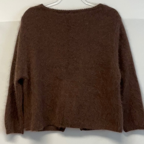 Vintage P Intimates Angora Blend Brown Sequin Cardigan Sweater - Picture 3 of 3